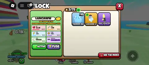 Grow a Chicken Fighter Thunder Egg hatch opening into a fighter