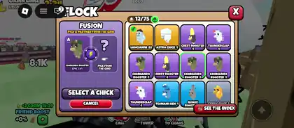 Grow a Chicken Fighter fusion confirm turning base and donor into a mutant